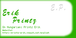 erik printz business card